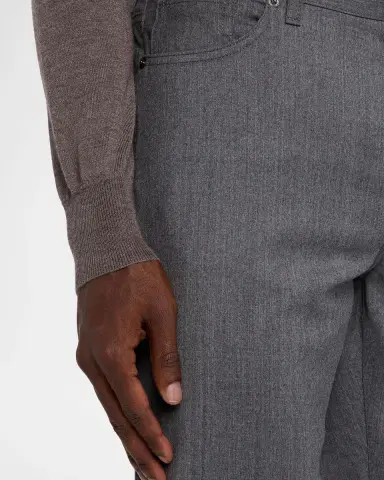 ZEGNA Men's Wool Straight Leg Five-Pocket Pants | Thumbnail 5 ZEGNA Men's Wool Straight Leg Five-Pocket Pants | Thumbnail 5