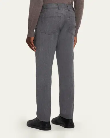 ZEGNA Men's Wool Straight Leg Five-Pocket Pants | Thumbnail 8 ZEGNA Men's Wool Straight Leg Five-Pocket Pants | Thumbnail 8