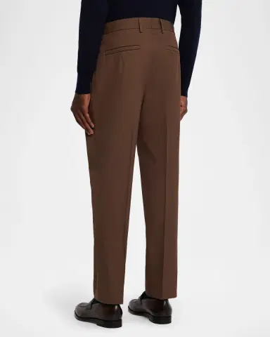 ZEGNA Men's Cotton and Wool Single-Pleated Trousers | Thumbnail 2 ZEGNA Men's Cotton and Wool Single-Pleated Trousers | Thumbnail 2