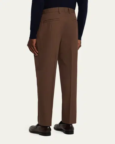 ZEGNA Men's Cotton and Wool Single-Pleated Trousers | Thumbnail 7 ZEGNA Men's Cotton and Wool Single-Pleated Trousers | Thumbnail 7