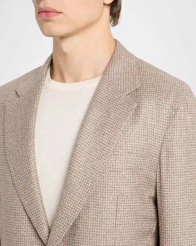 Zegna Men's Silk and Cashmere Houndstooth Notch-Lapel Sport Coat | Thumbnail 4 Zegna Men's Silk and Cashmere Houndstooth Notch-Lapel Sport Coat | Thumbnail 4