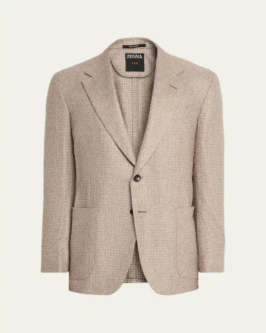 Zegna Men's Silk and Cashmere Houndstooth Notch-Lapel Sport Coat | Thumbnail 5 Zegna Men's Silk and Cashmere Houndstooth Notch-Lapel Sport Coat | Thumbnail 5