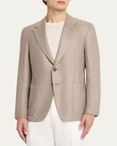 Zegna Men's Silk and Cashmere Houndstooth Notch-Lapel Sport Coat | Thumbnail 8 Zegna Men's Silk and Cashmere Houndstooth Notch-Lapel Sport Coat | Thumbnail 8