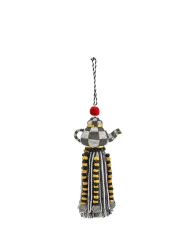 MacKenzie-Childs Courtly Check Tea Kettle Beaded Tassel | Thumbnail 1 MacKenzie-Childs Courtly Check Tea Kettle Beaded Tassel | Thumbnail 1