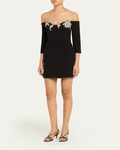 Rebecca Vallance Ellerie Floral Diamante Off-Shoulder Mini Dress | Thumbnail 4 Rebecca Vallance Ellerie Floral Diamante Off-Shoulder Mini Dress | Thumbnail 4