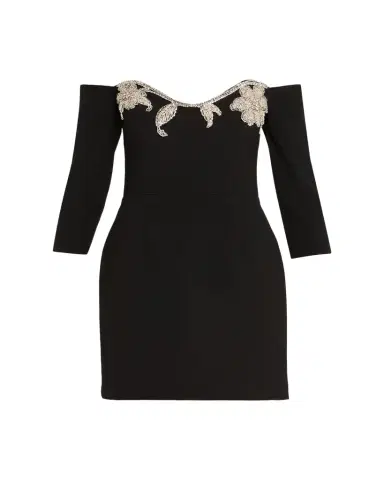 Rebecca Vallance Ellerie Floral Diamante Off-Shoulder Mini Dress | Thumbnail 1 Rebecca Vallance Ellerie Floral Diamante Off-Shoulder Mini Dress | Thumbnail 1