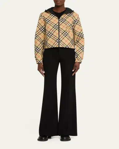 Burberry Reversible Check Crop Zip Jacket | Thumbnail 6 Burberry Reversible Check Crop Zip Jacket | Thumbnail 6