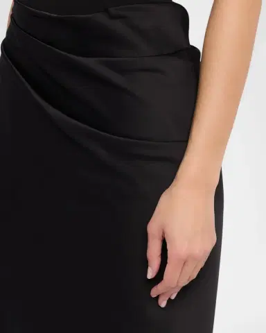 Aidan Mattox Draped High-Low Halter Midi Dress | Thumbnail 9 Aidan Mattox Draped High-Low Halter Midi Dress | Thumbnail 9