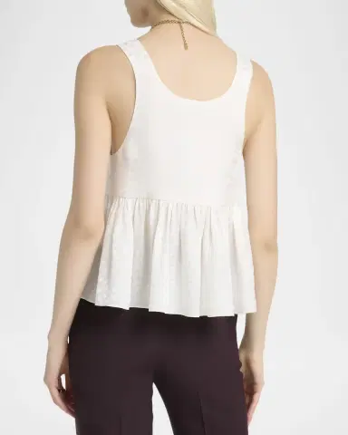 Chloé Dot Silk Jacquard Sleeveless Peplum Blouse | Thumbnail 7 Chloé Dot Silk Jacquard Sleeveless Peplum Blouse | Thumbnail 7