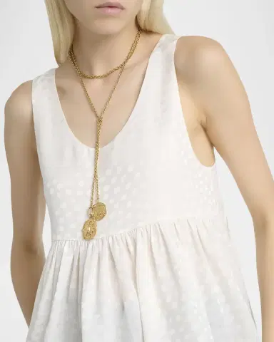 Chloé Dot Silk Jacquard Sleeveless Peplum Blouse | Thumbnail 9 Chloé Dot Silk Jacquard Sleeveless Peplum Blouse | Thumbnail 9