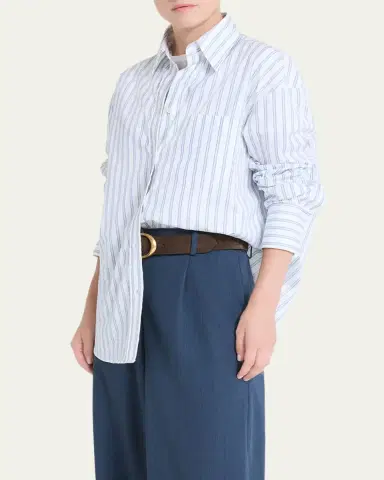 TWP Big Joe Striped Cotton Button-Front Shirt | Thumbnail 4 TWP Big Joe Striped Cotton Button-Front Shirt | Thumbnail 4