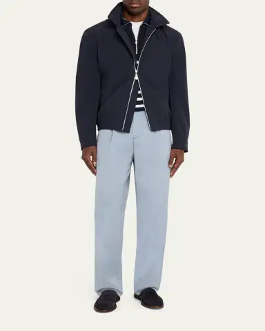 Brunello Cucinelli Men's Nylon Full-Zip Blouson Jacket | Thumbnail 2 Brunello Cucinelli Men's Nylon Full-Zip Blouson Jacket | Thumbnail 2