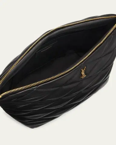 Saint Laurent Sade Large YSL Cosmetic Pouch Bag in Quilted Leather | Thumbnail 6 Saint Laurent Sade Large YSL Cosmetic Pouch Bag in Quilted Leather | Thumbnail 6