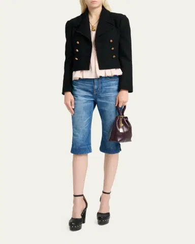 Chloé Double-Breasted Wool Bouclette Crop Jacket | Thumbnail 2 Chloé Double-Breasted Wool Bouclette Crop Jacket | Thumbnail 2