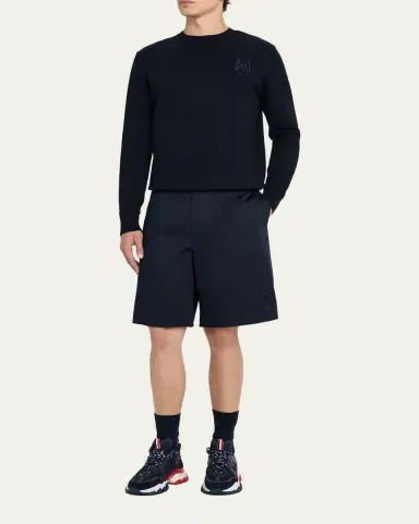 Moncler Men's Monogram Applique Crewneck Sweater | Thumbnail 2 Moncler Men's Monogram Applique Crewneck Sweater | Thumbnail 2