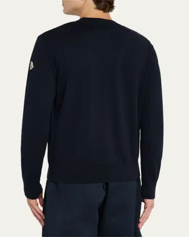 Moncler Men's Monogram Applique Crewneck Sweater | Thumbnail 3 Moncler Men's Monogram Applique Crewneck Sweater | Thumbnail 3