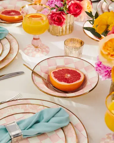 MacKenzie-Childs Rosy Check Enamel Breakfast Bowl | Thumbnail 2 MacKenzie-Childs Rosy Check Enamel Breakfast Bowl | Thumbnail 2