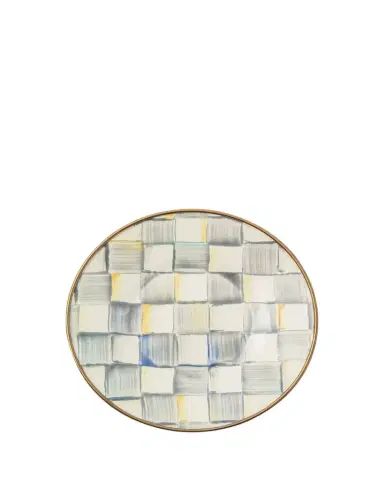 MacKenzie-Childs Sterling Check Enamel Saucer | Thumbnail 1 MacKenzie-Childs Sterling Check Enamel Saucer | Thumbnail 1
