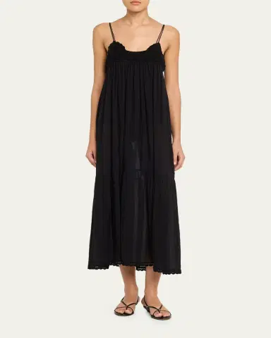 Ulla Johnson Linnea Crochet-Trim Midi Sun Dress Coverup | Thumbnail 2 Ulla Johnson Linnea Crochet-Trim Midi Sun Dress Coverup | Thumbnail 2