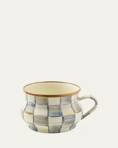 MacKenzie-Childs Sterling Check Enamel Teacup | Thumbnail 2 MacKenzie-Childs Sterling Check Enamel Teacup | Thumbnail 2