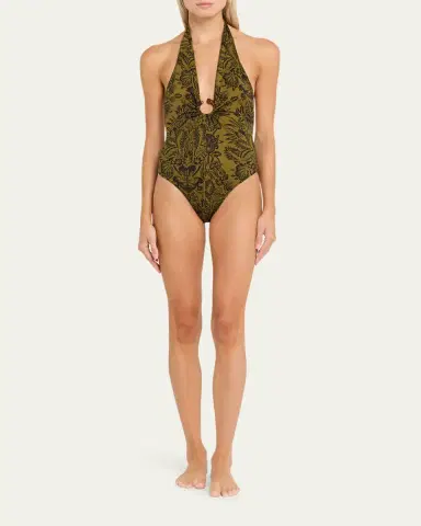 Ulla Johnson Milos Halter One-Piece Swimsuit | Thumbnail 2 Ulla Johnson Milos Halter One-Piece Swimsuit | Thumbnail 2