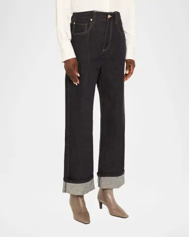 Brunello Cucinelli Dark-Wash Wide-Leg Cuffed Jeans | Thumbnail 8 Brunello Cucinelli Dark-Wash Wide-Leg Cuffed Jeans | Thumbnail 8
