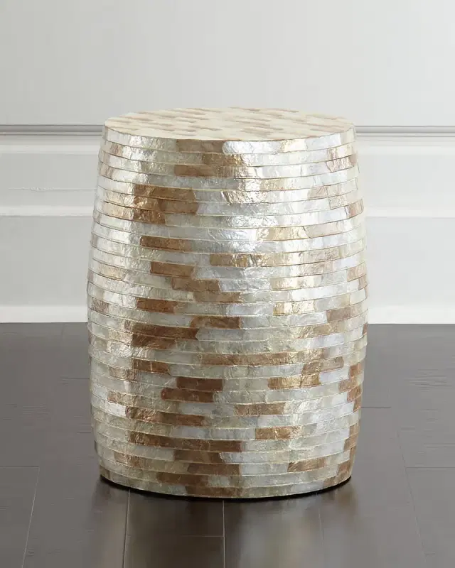 Capiz Barrel Garden Stool Capiz Barrel Garden Stool