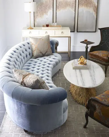 Haute House Rebecca Mirrored Tufted Sofa 122" | Thumbnail 3 Haute House Rebecca Mirrored Tufted Sofa 122" | Thumbnail 3
