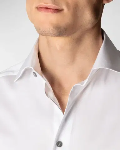 Eton Contemporary-Fit Twill Shirt with Gray Buttons | Thumbnail 2 Eton Contemporary-Fit Twill Shirt with Gray Buttons | Thumbnail 2
