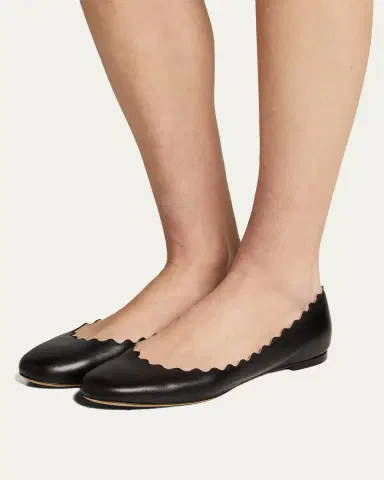 Chloé Lauren Scalloped Leather Ballet Flats | Thumbnail 3 Chloé Lauren Scalloped Leather Ballet Flats | Thumbnail 3