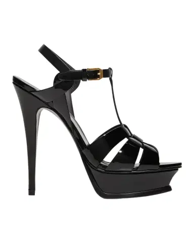 Saint Laurent Tribute Patent Platform Sandals | Thumbnail 1 Saint Laurent Tribute Patent Platform Sandals | Thumbnail 1