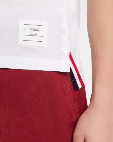 Thom Browne Heather Polo Shirt with Striped Pocket | Thumbnail 5 Thom Browne Heather Polo Shirt with Striped Pocket | Thumbnail 5