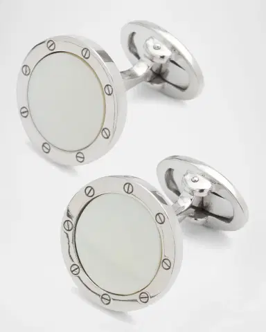 Jan Leslie Round Mother-of-Pearl Cuff Links | Thumbnail 2 Jan Leslie Round Mother-of-Pearl Cuff Links | Thumbnail 2