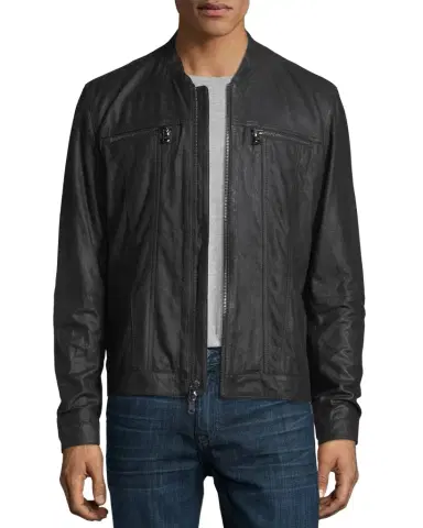JOHN VARVATOS Men's Lambskin Leather Jacket | Thumbnail 1 JOHN VARVATOS Men's Lambskin Leather Jacket | Thumbnail 1