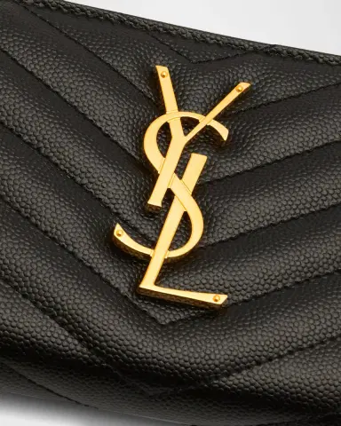 Saint Laurent YSL Monogram Large Zip Wallet in Grained Leather | Thumbnail 4 Saint Laurent YSL Monogram Large Zip Wallet in Grained Leather | Thumbnail 4