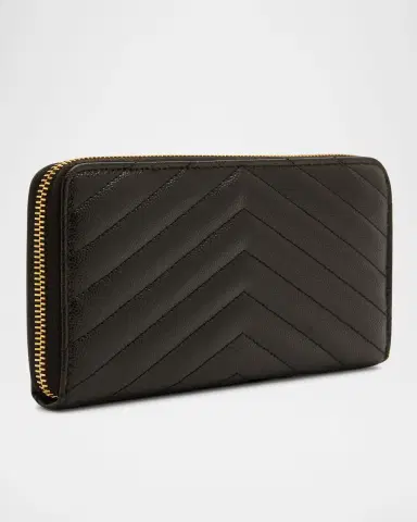 Saint Laurent YSL Monogram Large Zip Wallet in Grained Leather | Thumbnail 5 Saint Laurent YSL Monogram Large Zip Wallet in Grained Leather | Thumbnail 5