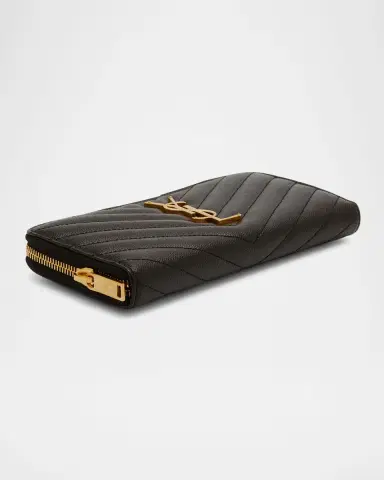 Saint Laurent YSL Monogram Large Zip Wallet in Grained Leather | Thumbnail 6 Saint Laurent YSL Monogram Large Zip Wallet in Grained Leather | Thumbnail 6