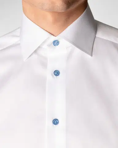 Eton Contemporary Fit Twill Shirt with Blue Buttons | Thumbnail 4 Eton Contemporary Fit Twill Shirt with Blue Buttons | Thumbnail 4