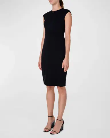 Akris punto Cap-Sleeve Zip-Front Seamed Dress | Thumbnail 2 Akris punto Cap-Sleeve Zip-Front Seamed Dress | Thumbnail 2