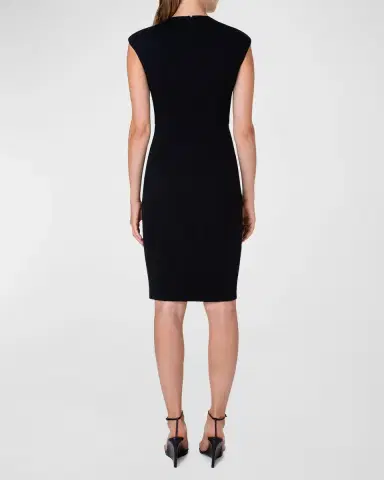 Akris punto Cap-Sleeve Zip-Front Seamed Dress | Thumbnail 3 Akris punto Cap-Sleeve Zip-Front Seamed Dress | Thumbnail 3