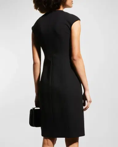 Akris punto Cap-Sleeve Zip-Front Seamed Dress | Thumbnail 5 Akris punto Cap-Sleeve Zip-Front Seamed Dress | Thumbnail 5