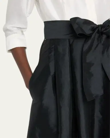 Rickie Freeman for Teri Jon Two-Tone 3/4-Sleeve Taffeta Shirtdress Gown | Thumbnail 5 Rickie Freeman for Teri Jon Two-Tone 3/4-Sleeve Taffeta Shirtdress Gown | Thumbnail 5