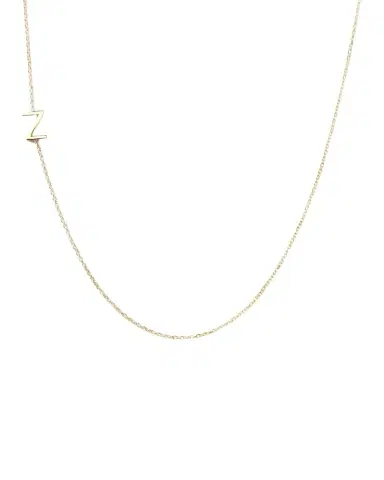 Maya Brenner Designs 14k Yellow Gold Mini Letter Necklace | Thumbnail 1 Maya Brenner Designs 14k Yellow Gold Mini Letter Necklace | Thumbnail 1