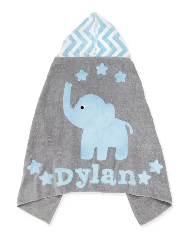 Boogie Baby Personalized "Big Foot" Elephant Hooded Towel, Blue ` | Thumbnail 2 Boogie Baby Personalized "Big Foot" Elephant Hooded Towel, Blue ` | Thumbnail 2