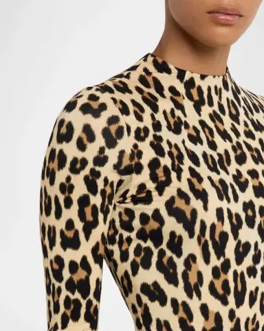 ALICE + OLIVIA Delora Fitted Leopard Mock-Neck Dress | Thumbnail 5 ALICE + OLIVIA Delora Fitted Leopard Mock-Neck Dress | Thumbnail 5