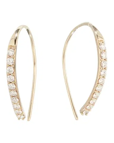 LANA Flawless 14k Small Hooked on Hoop Earrings w/ Diamonds | Thumbnail 1 LANA Flawless 14k Small Hooked on Hoop Earrings w/ Diamonds | Thumbnail 1