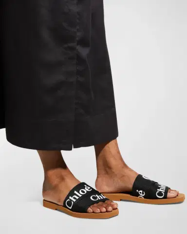 Chloé Woody Flat Logo Ribbon Slide Sandals | Thumbnail 2 Chloé Woody Flat Logo Ribbon Slide Sandals | Thumbnail 2