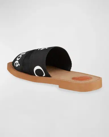 Chloé Woody Flat Logo Ribbon Slide Sandals | Thumbnail 3 Chloé Woody Flat Logo Ribbon Slide Sandals | Thumbnail 3
