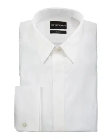 Emporio Armani Men's Modern Fit Basic Tuxedo Shirt with French Cuffs | Thumbnail 1 Emporio Armani Men's Modern Fit Basic Tuxedo Shirt with French Cuffs | Thumbnail 1