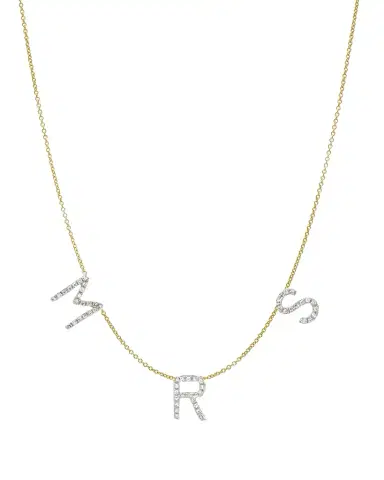 Zoe Lev Jewelry 14k Diamond MRS Spaced Necklace | Thumbnail 1 Zoe Lev Jewelry 14k Diamond MRS Spaced Necklace | Thumbnail 1